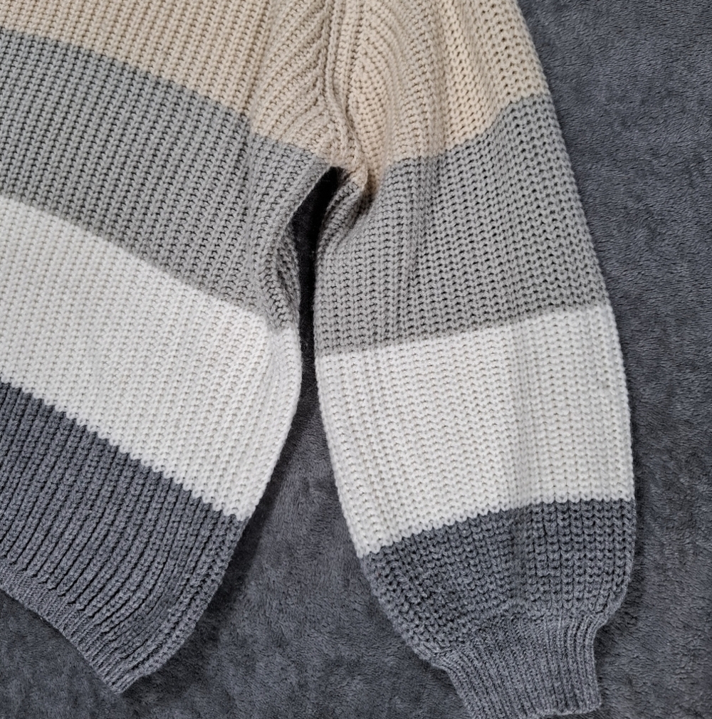 Debut Sweater Top Small Color Blocking Oversized Soft Balloon Sleeve - Picture 4 of 6